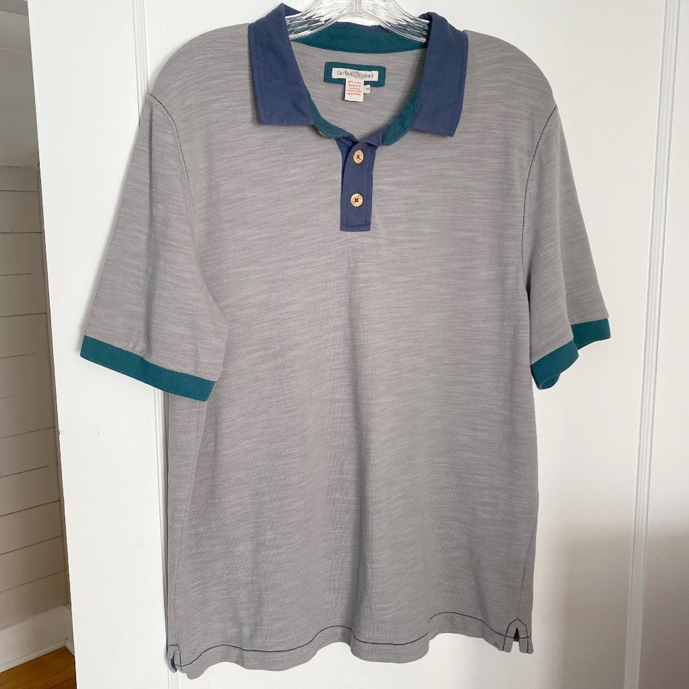 Carbon2Cobalt Men's Cotton Matchpoint Polo Grey - Size M